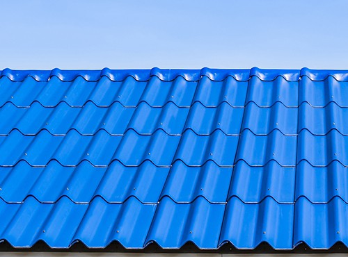 Blue tile roof